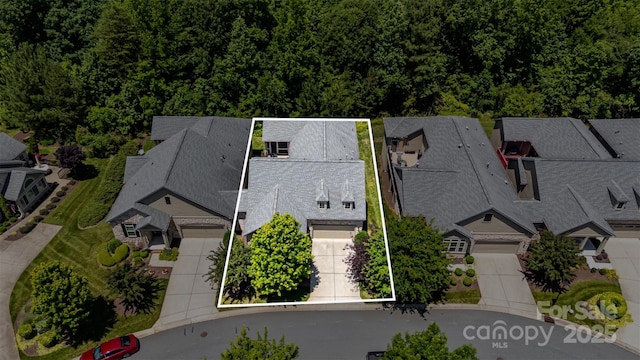 5214 Polo Gate Blvd, Charlotte, NC 28216 - aerial view of residential area featuring property parcel outlined