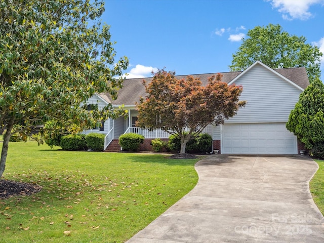 1028 Swaying Oats Dr, York, SC 29745 - view of property hidden behind natural elements with driveway, covered porch, a front yard, brick siding, and roof with shingles