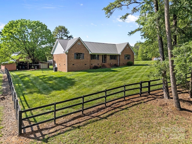 425 Troutman Rd, Rockwell, NC 28138 - single story home with brick siding, metal roof, and crawl space