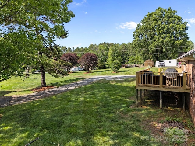 425 Troutman Rd, Rockwell, NC 28138 - view of grassy yard with a deck