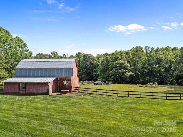 425 Troutman Rd, Rockwell, NC 28138 - view of yard featuring a barn, an outbuilding, and a view of rural / pastoral area