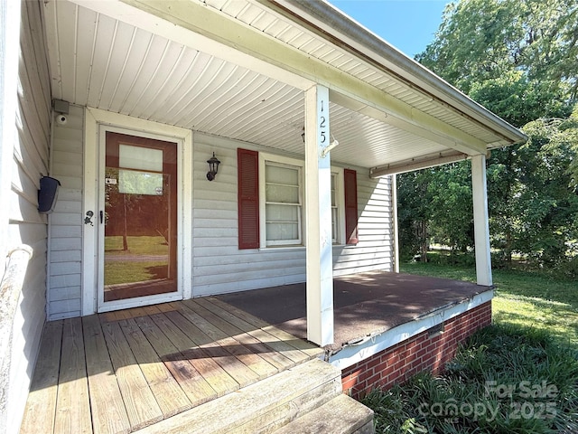 deck with a porch