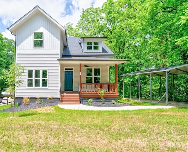 600 S Cline Ave, Newton, NC 28658 - view of front facade featuring a front yard, a porch, and board and batten siding