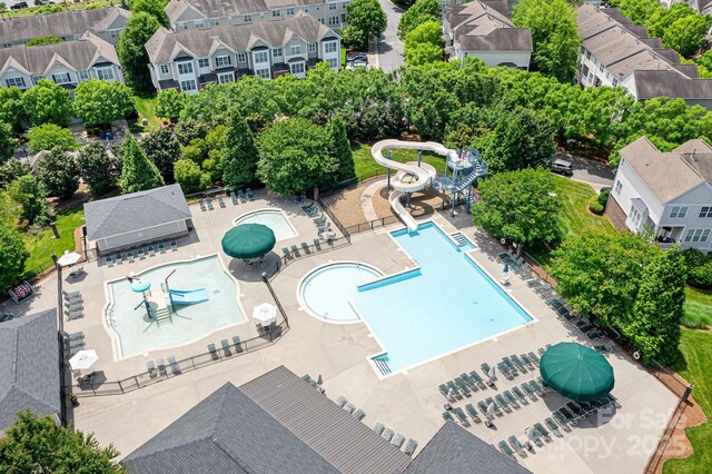 10911 Skymont Dr, Huntersville, NC 28078 - aerial view of a pool area