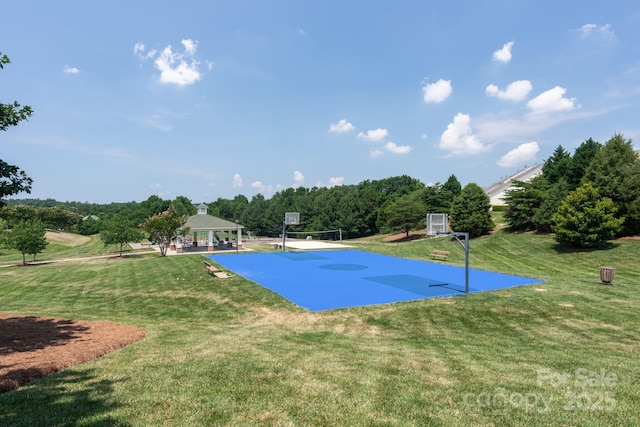 10911 Skymont Dr, Huntersville, NC 28078 - view of sport court featuring a gazebo, community basketball court, and a yard
