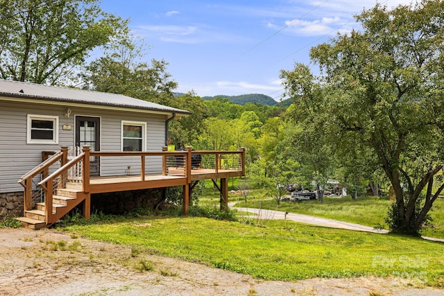 61 Magnolia Dr, Canton, NC 28716 - view of green lawn featuring a deck