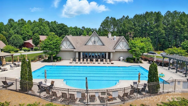 161 Leaning Tower Dr, Mooresville, NC 28117 - community pool with a pergola and a patio area