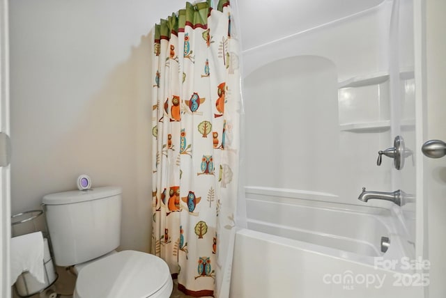 161 Leaning Tower Dr, Mooresville, NC 28117 - bathroom featuring shower / bath combo with shower curtain and toilet
