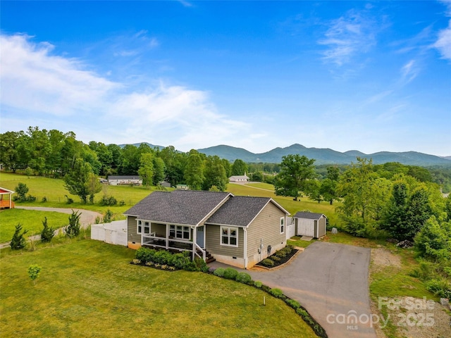 128 Lewis Ln, Candler, NC 28715 - view from above of property featuring a mountainous background