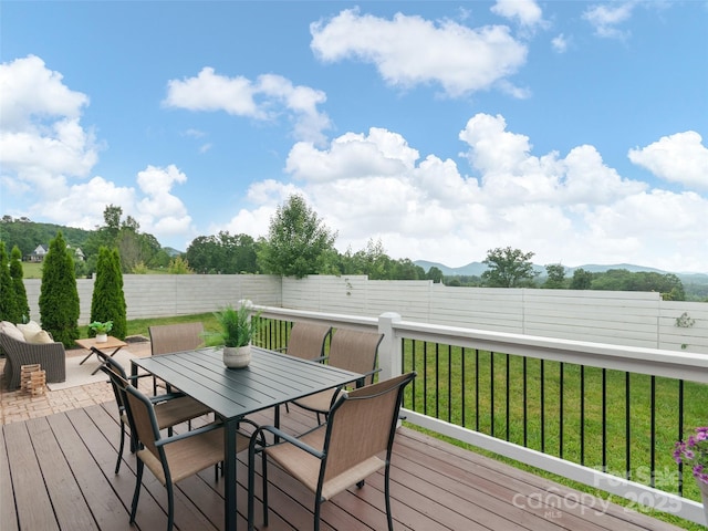128 Lewis Ln, Candler, NC 28715 - wooden deck with outdoor dining area
