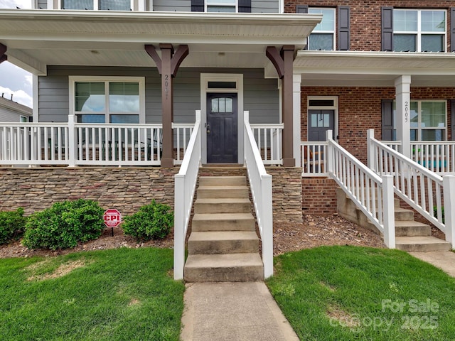 2001 Laurel Village Cir, Belmont, NC 28012 - entrance to property with covered porch and brick siding