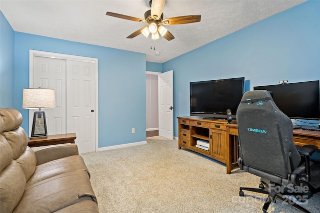 174 Sassafras Hill Dr Unit 41, Rutherfordton, NC 28139 - office featuring ceiling fan, baseboards, and carpet floors
