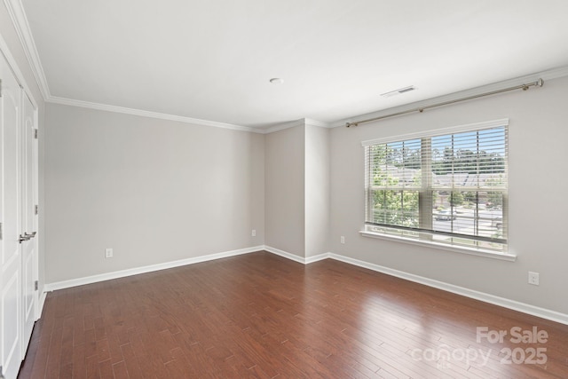 4028 Woodsmill Rd, Fort Mill, SC 29707 - empty room featuring dark wood finished floors, ornamental molding, and baseboards