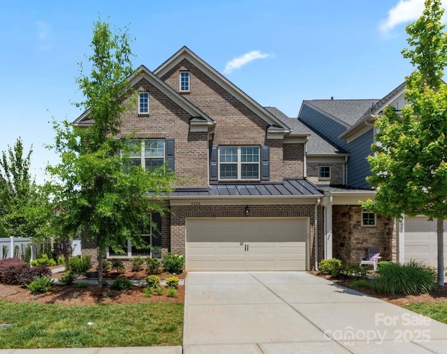 4028 Woodsmill Rd, Fort Mill, SC 29707 - view of front of property with driveway, brick siding, and an attached garage