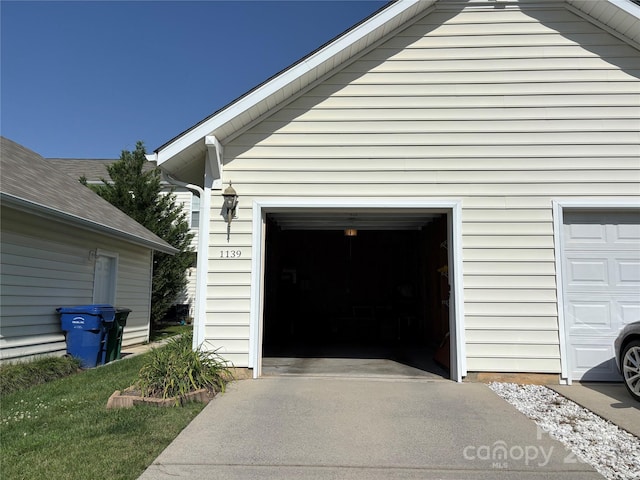 view of garage