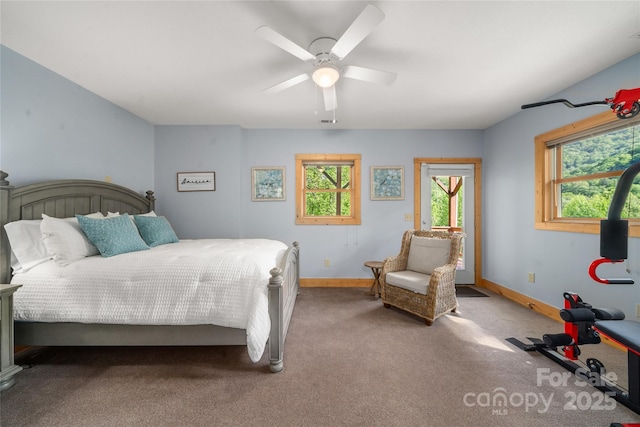 332 Mystic Cv, Waynesville, NC 28785 - carpeted bedroom with multiple windows and a ceiling fan