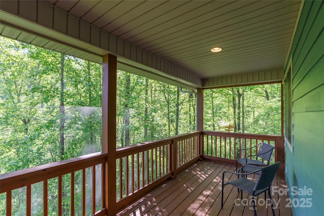 332 Mystic Cv, Waynesville, NC 28785 - deck featuring a view of trees