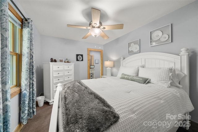 332 Mystic Cv, Waynesville, NC 28785 - carpeted bedroom featuring multiple windows and a ceiling fan