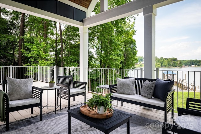 434 Breezewood Dr, Belmont, NC 28012 - view of patio / terrace featuring an outdoor living space and a water view