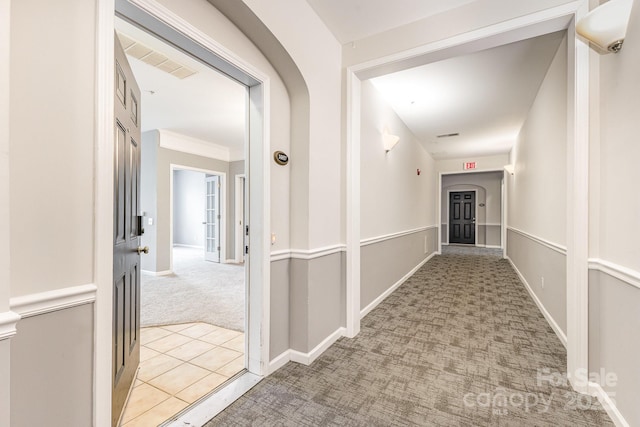14857 Santa Lucia Dr, Charlotte, NC 28277 - hall featuring light colored carpet and baseboards