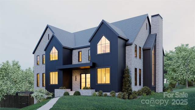 866 Concord Rd Unit 1C, Davidson, NC 28036 - modern farmhouse style home featuring a chimney