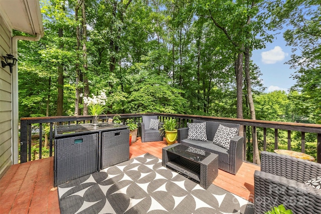 4846 Deer Cross Trl, Charlotte, NC 28269 - wooden terrace with an outdoor hangout area