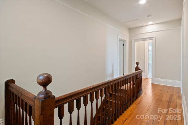 31 Jefferson Dr, Asheville, NC 28801 - corridor featuring an upstairs landing, light wood-style floors, baseboards, and recessed lighting