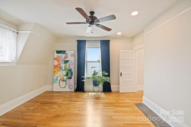 31 Jefferson Dr, Asheville, NC 28801 - spare room with light wood finished floors, ceiling fan, recessed lighting, and baseboards