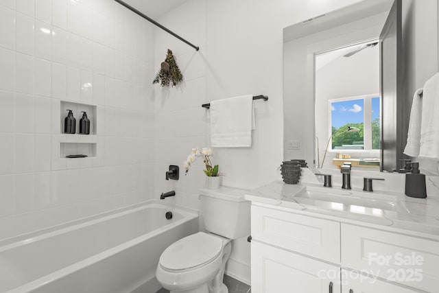 158 Mattoon St, Charlotte, NC 28216 - bathroom featuring toilet, vanity, and washtub / shower combination