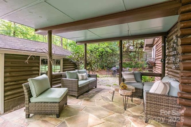 20 Deva Gln, Asheville, NC 28804 - view of patio with outdoor lounge area