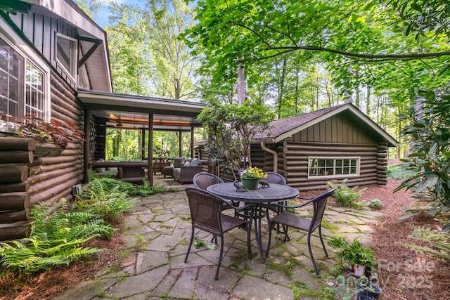 20 Deva Gln, Asheville, NC 28804 - view of patio with outdoor lounge area and outdoor dining space