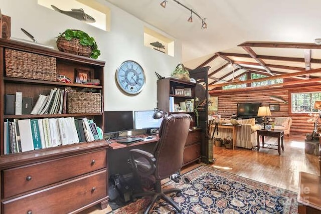 20 Deva Gln, Asheville, NC 28804 - office featuring wood finished floors and rail lighting