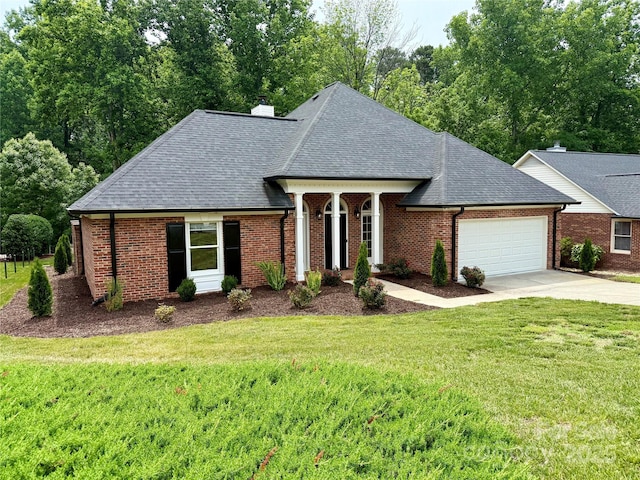 456 Brook Valley Ct NE, Concord, NC 28025 - view of front of home featuring roof with shingles, a garage, driveway, and a front yard