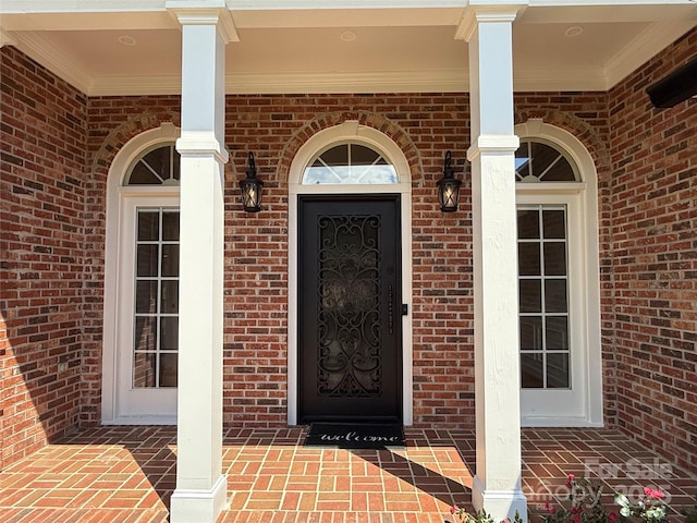 456 Brook Valley Ct NE, Concord, NC 28025 - property entrance with brick siding and covered porch