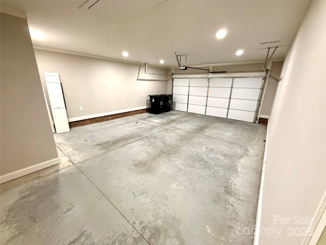 456 Brook Valley Ct NE, Concord, NC 28025 - garage with recessed lighting, baseboards, and a garage door opener