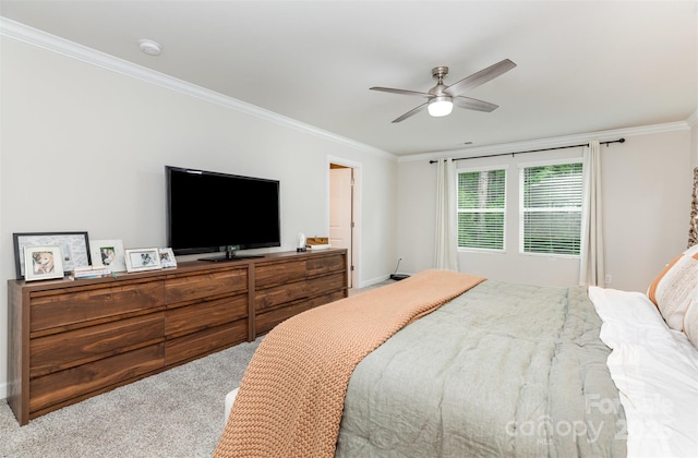 941 Rachel Anne Dr, Belmont, NC 28012 - carpeted bedroom with ornamental molding and ceiling fan