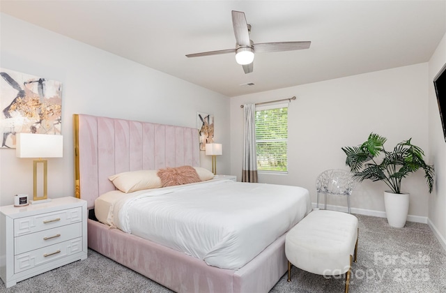 941 Rachel Anne Dr, Belmont, NC 28012 - bedroom with light carpet, baseboards, and a ceiling fan