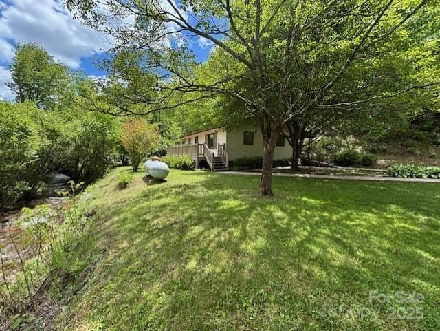 45 Old Cove Rd, Sylva, NC 28779 - view of grassy yard with a deck