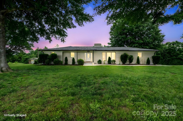 806 N Central Ave, Locust, NC 28097 - single story home featuring a lawn and a chimney