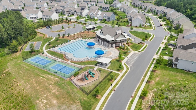 7016 Bareland Rd, Fort Mill, SC 29707 - aerial perspective of suburban area with a pool