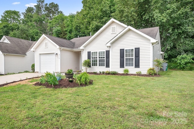 4719 Sahalee Ln, Charlotte, NC 28216 - ranch-style home with an attached garage, concrete driveway, and a front yard