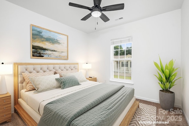 4719 Sahalee Ln, Charlotte, NC 28216 - carpeted bedroom featuring baseboards and ceiling fan