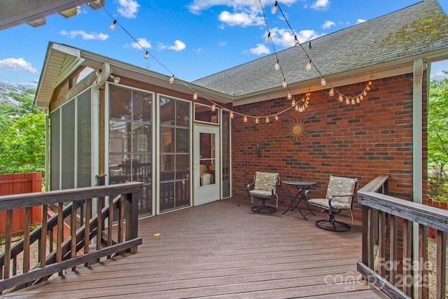 149 Harbor Landing Dr, Mooresville, NC 28117 - wooden deck with a sunroom