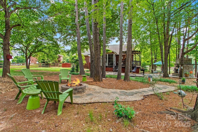 149 Harbor Landing Dr, Mooresville, NC 28117 - view of yard featuring an outdoor fire pit