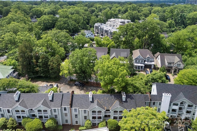 430 Queens Rd Unit 332, Charlotte, NC 28207 - aerial view of residential area featuring a heavily wooded area