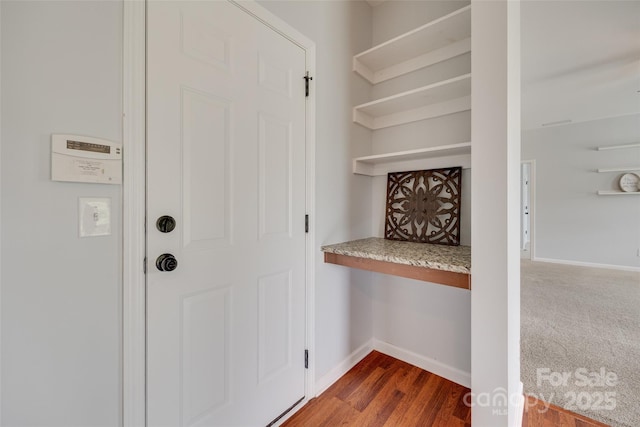 1412 Afternoon Sun Rd, Matthews, NC 28104 - entryway featuring baseboards and dark wood-type flooring
