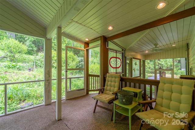 3407 Patton Rd, Franklin, NC 28734 - sunroom featuring vaulted ceiling and carpet floors