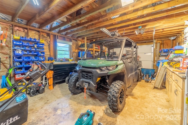 3407 Patton Rd, Franklin, NC 28734 - garage featuring a workshop area