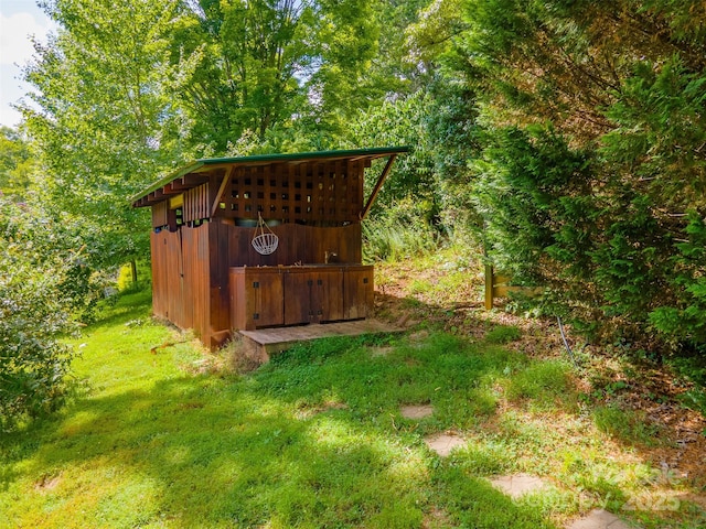 3407 Patton Rd, Franklin, NC 28734 - view of yard featuring an outbuilding