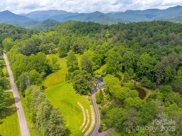 3407 Patton Rd, Franklin, NC 28734 - aerial view of a heavily wooded area and a mountain backdrop